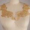 1 Pair Gold Beaded Lace Applique with Tan Pearls for Sewing and Costumes